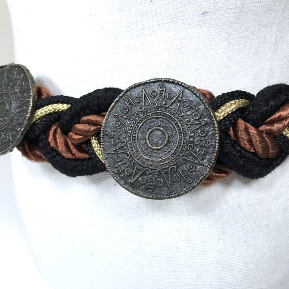 Vintage 80s 90s Hip Belt M Braided Boho Belt The Leather Shop